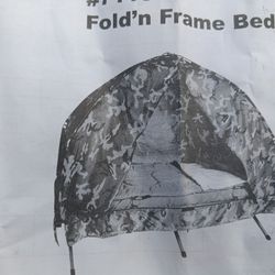 Pair of Outsunny Portable Folding Outdoor Elevated Camp Cots