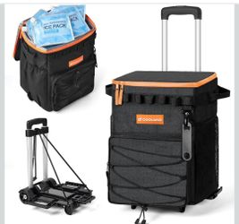 Odoland 72 Can Rolling Cooler, Leakproof Insulated Cooler Bag with Handle
2-in-1 Collapsible Trolley Cart, Camping & Tailgating - Portable Travel Soft