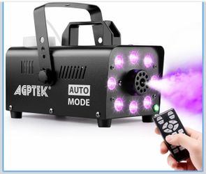 AGPTEK Fog Machine – Smoke Machine with 13-Color LED Effect, 4000 CFM, Automatic Mode, and 1 Wired Receiver