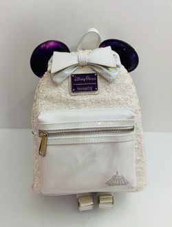 Disney Minnie Main Attraction Space Mountain Sequins Loungefly Backpack 
