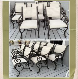 O.W. Lee Classico Wrought Iron Patio Dining Chairs