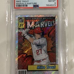 2022 Panini Donruss Marvels Mike Trout #M-1 Rapture Parallel PSA 8 Angels MVP