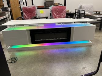 New,70”TV stand With fireplace