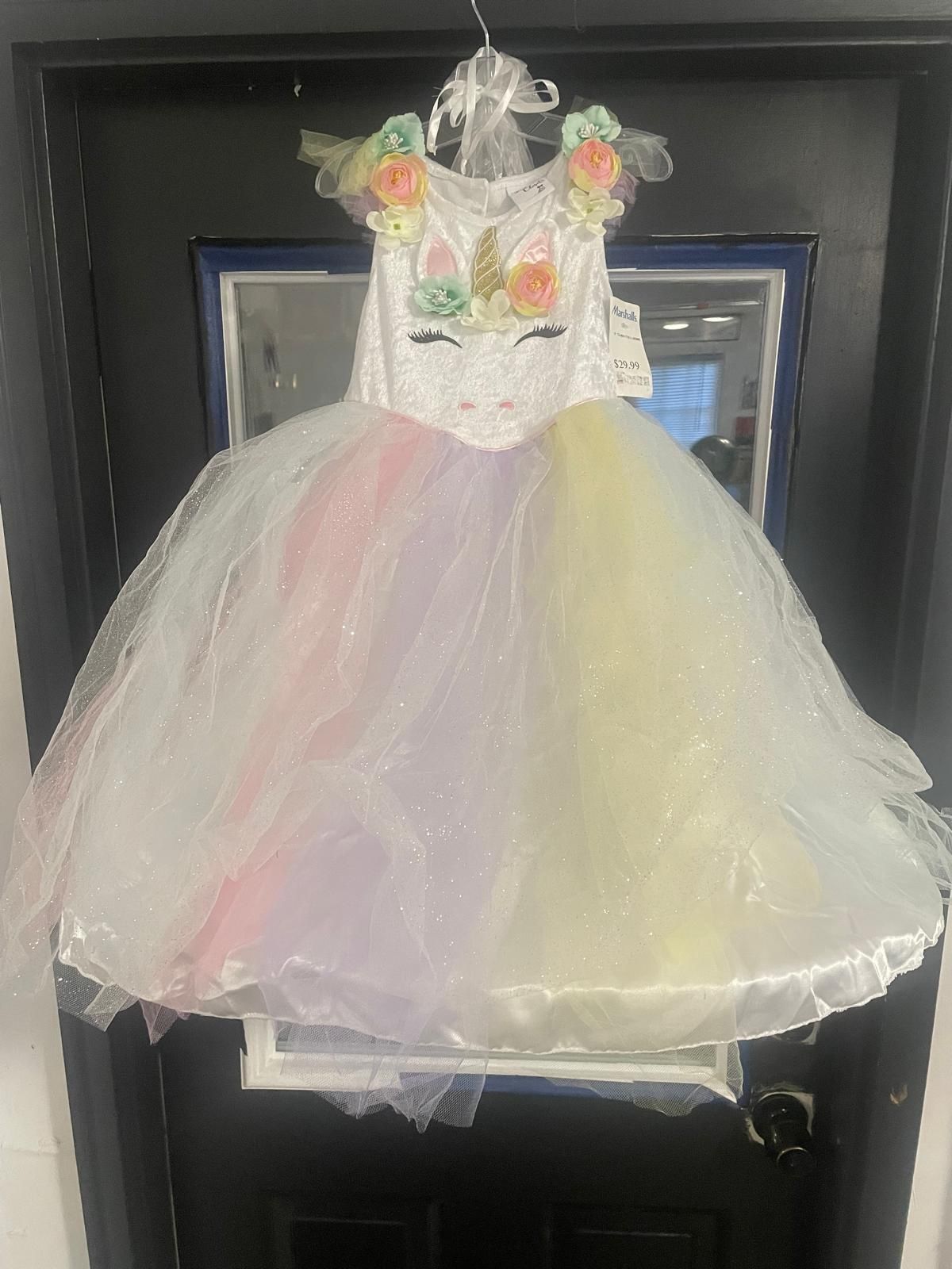 Girls Unicorn Princess Dress Halloween Costume