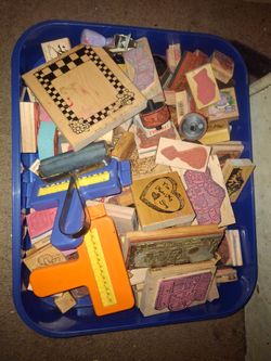 Large Lot of Rubber Stamps and Craft Tools