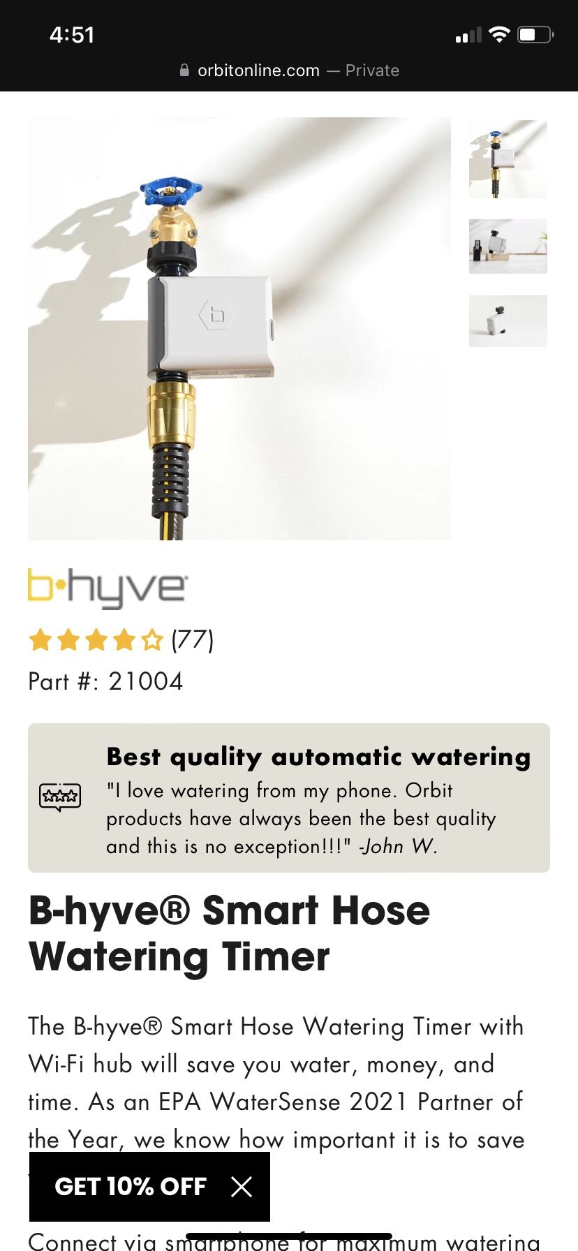 B-Hyve Wireless Automatic Sprinkler 