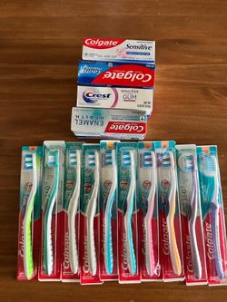 10 Colgate Toothbrushes and Toothpaste