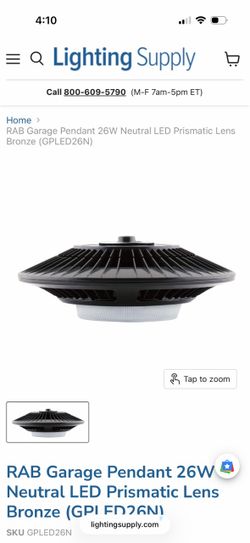 RAB GPLED26N Garage Pendant 26W LED Light
