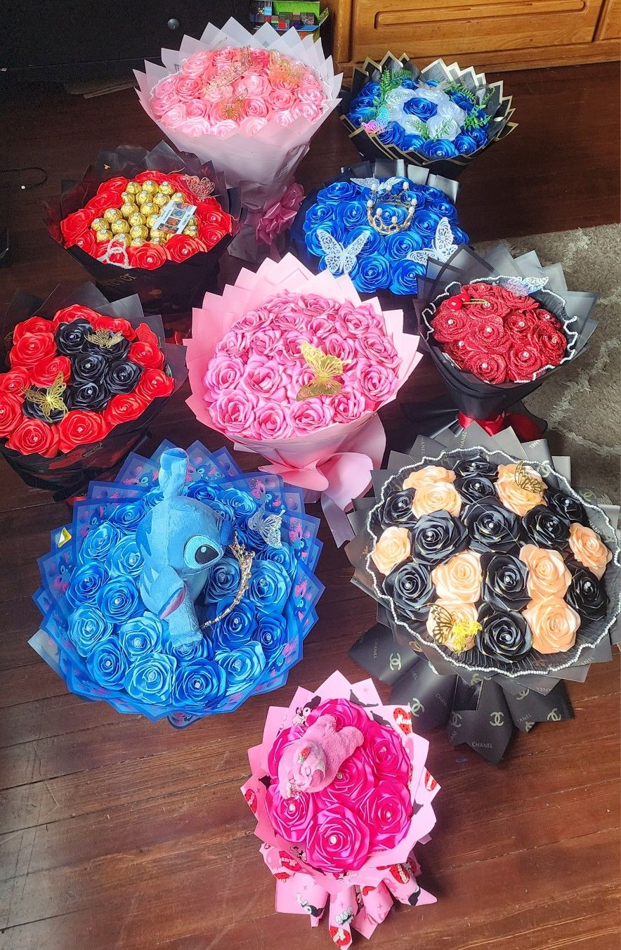 Rosas Eternas Ramos De Diferentes Tamaños 