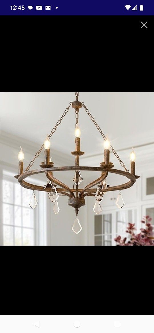 Reaketon French Country Style Distressed Metal 9-light Chandelier 