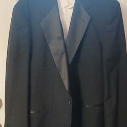 Nice After Six Black Men's Tuxedo With Adj Vest And Pants W/seam Down The Leg Size 48L Only $30