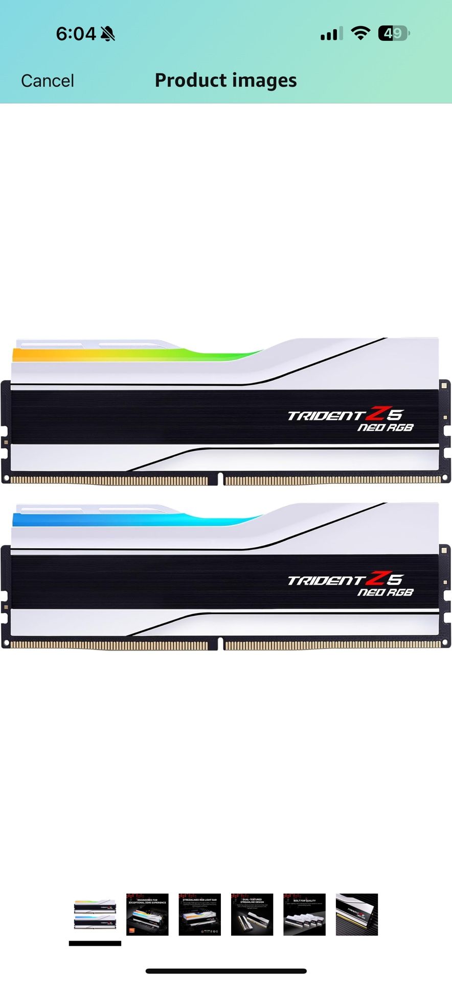 G.SKILL Trident Z5 Neo RGB Series (AMD Expo) DDR5 RAM 64GB (2x32GB) 6000MT/s CL30-36-36-96 1.40V Desktop Computer Memory UDIMM - Matte White (F5-6000J