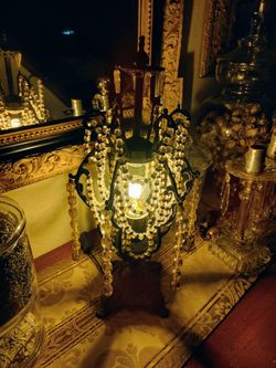 Vintage Victorian Gothic Style Lamp ~ beaded ~ ornate *** One of a Kind