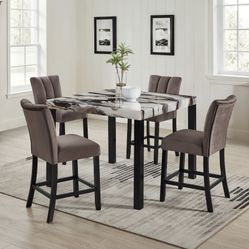 45x45 COUNTER HEIGHT FAUX MARBLE DINING SET 