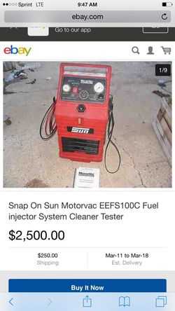 Snap on motor vac. Fuel injection cleaner