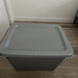 Sterilite Large Storage Bin, 18 Gallon Plastic Storage Container with Snap-On Lid, Gray