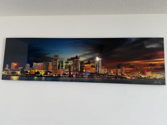 Miami Skyline painting / photo Art framed