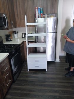 Brand New White Slanted Book Shelf 