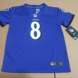 Lamar Jackson Baltimore Ravens purple jersey No. 8
