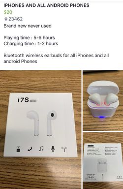 WIRELESS BLUETOOTH EARBUDS FOR ALL IPHONES AND ALL ANDROID PHONES