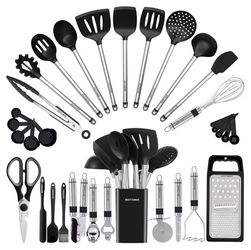 Kitchen Utensil Set-Silicone Cooking Utensils-33 Kitchen Gadgets & Spoons