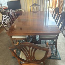 Vintage Dining Room Table 6 Chairs