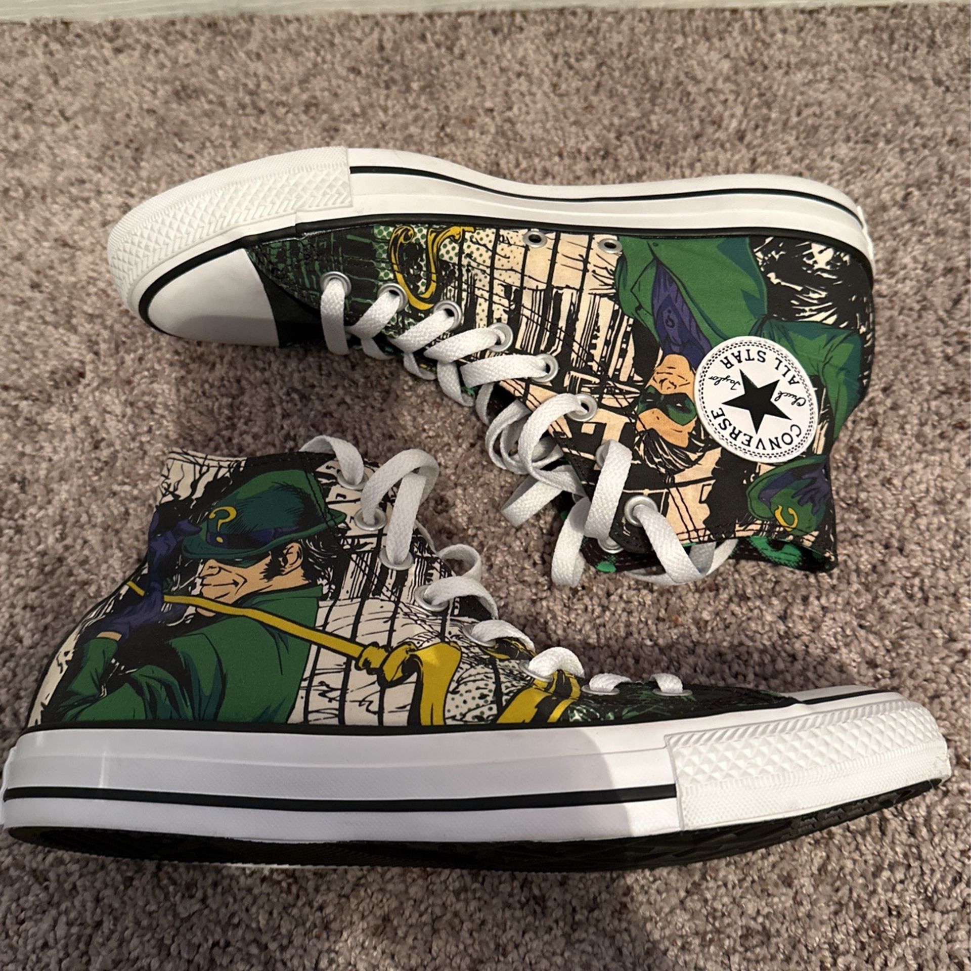 CONVERSE x DC Comics The Riddler Chuck Taylor Hi Top Shoes Men Size 8 Women's 10