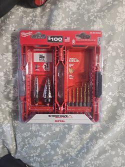 Milwaukee Step And Drill Bit Set Red Helix 8pc