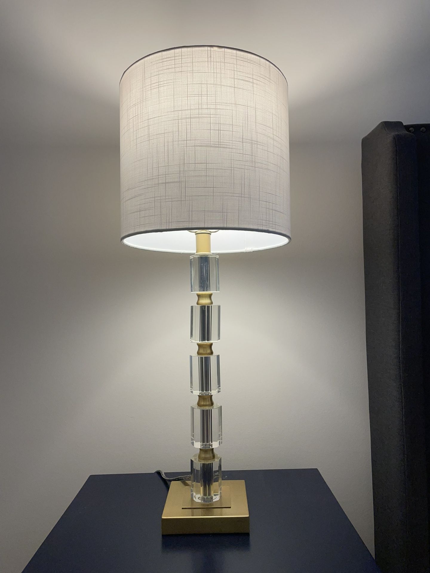 pair of gold & acrylic lamps
