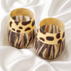 Lolita hand painted Stemless Glasses  Set