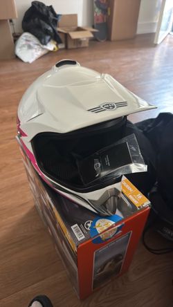 White Motocross Full-Face Helmet kids small