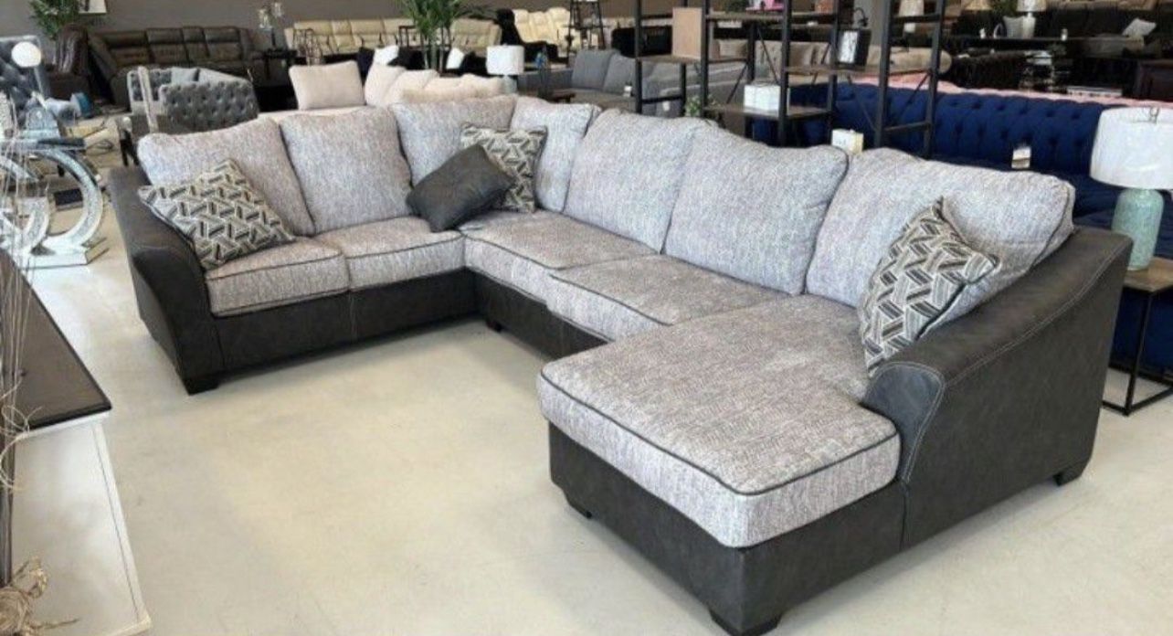 Ashley Bilgray Pewter Sectional With Free Drop Off Delivery