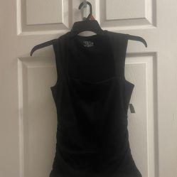 Brand New Black Ruched Side Top Size XS Juniors