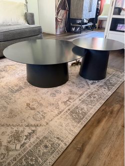 CB2 Metal Coffee Table Set