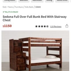 Full Size Bunk Bed With Stairway Chest