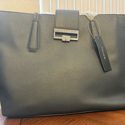 Tahari Tote Gambler Navy - Black Material Inside