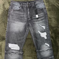 BrandNew|NeverWorn|FaNo|MENS|Stacked Straight Fit|Ripped|BlackWash|Denim/Jeans|