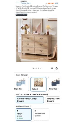 Joaxswe Farmhouse 6 Drawers Dresser