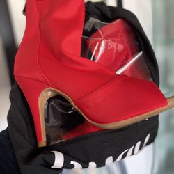 Dance Shoe Red Lycra Bootie
