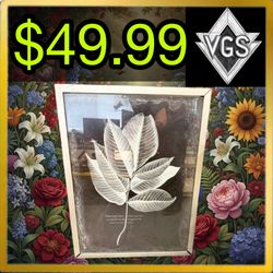 *Vintage* Botanical Leaf Wall Art Framed Print 1990s