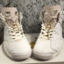 Air Jordon  6 Retro Gold  Hoops