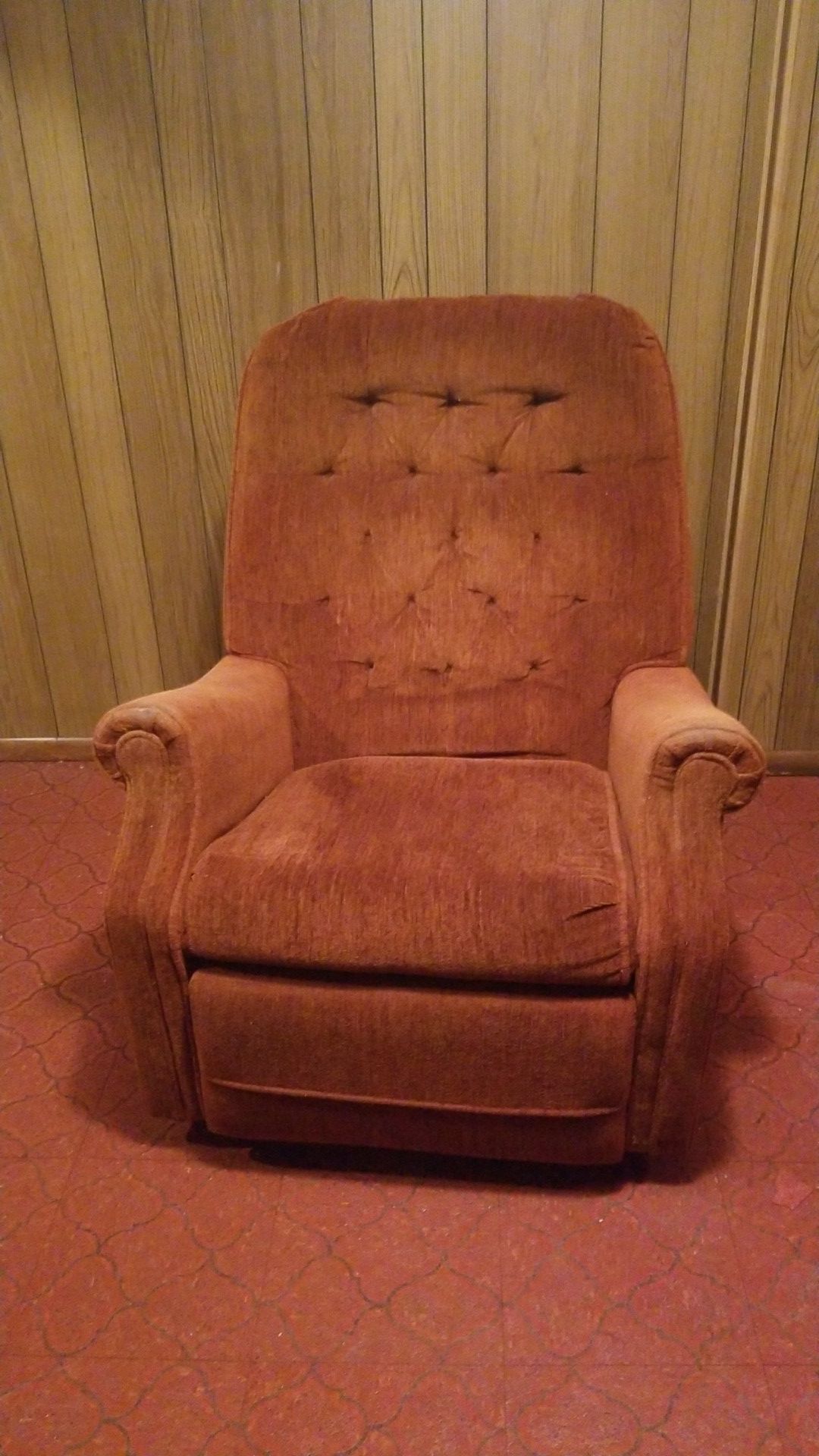 Orange recliner chair