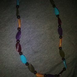 Vintage Amber,Turquoise Tibaitian handmade Necklace 