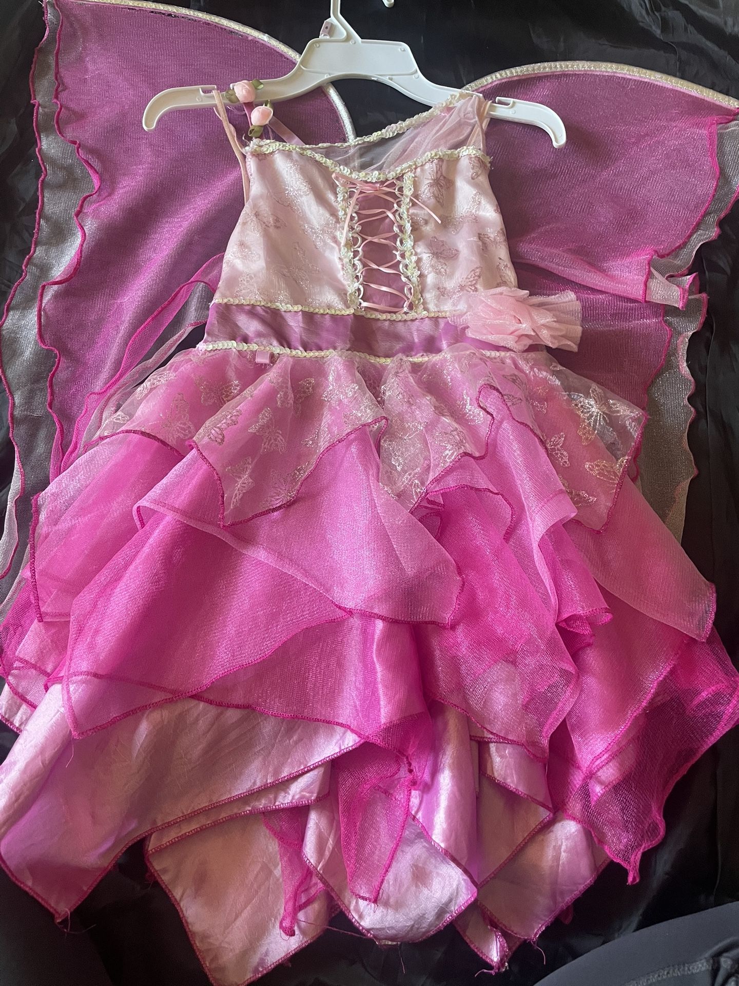 Pink Pixie Fairy Costume with Wings - Child Size M 5-6