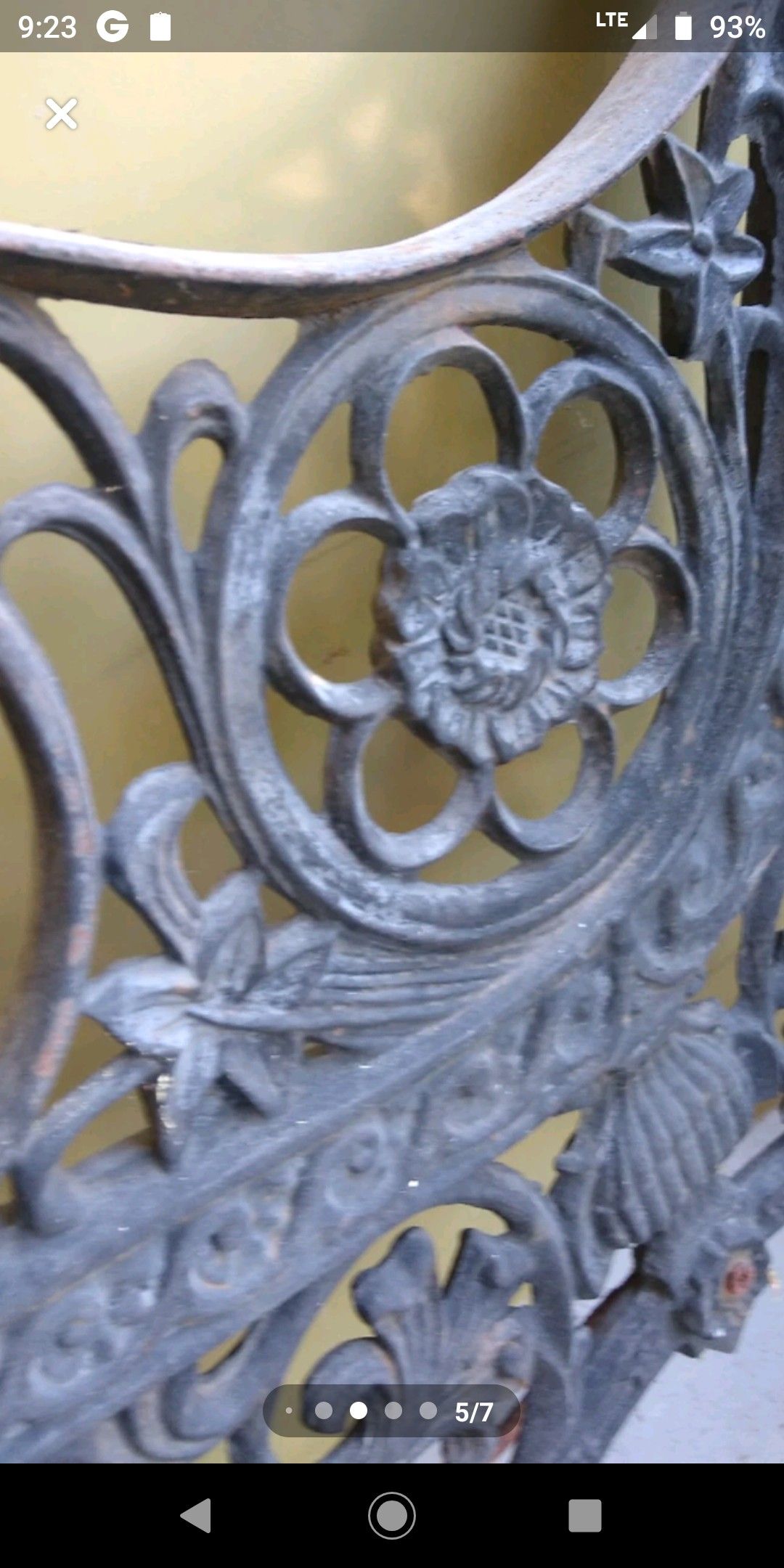 Wrought ironed bench ends