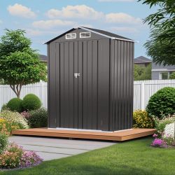 5x3 FT Outdoor Metal Storage Shed – Tool Organizer | Waterproof & Durable