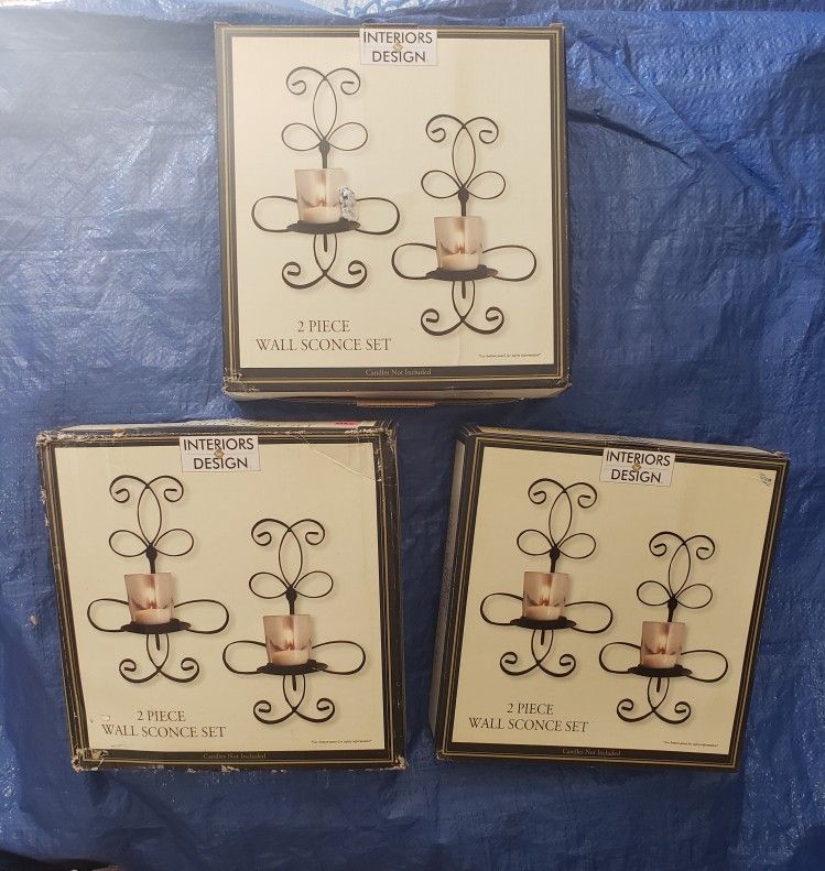 3 Sets Of 2 Candle Sconces