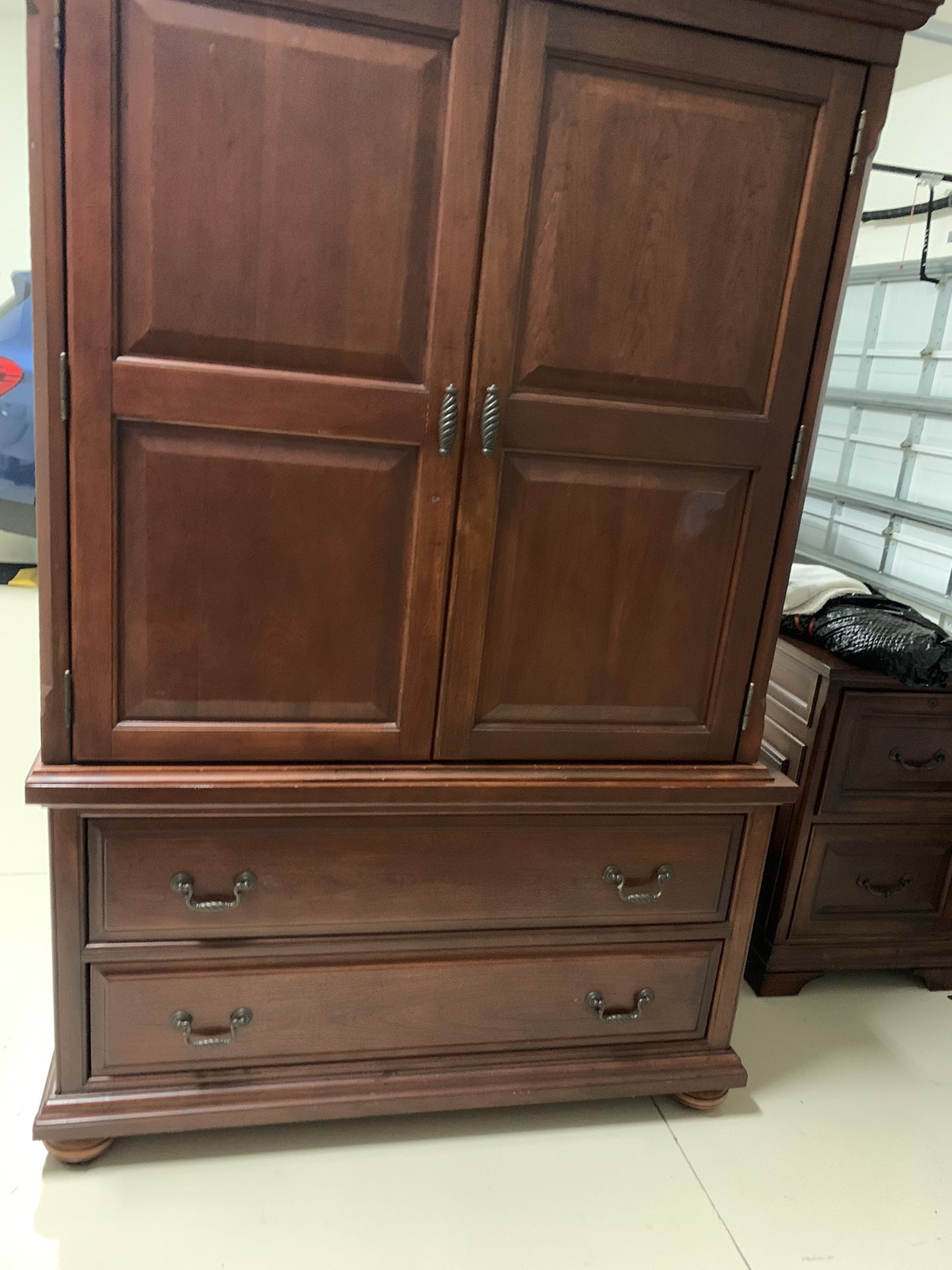 Wood Armoire With Detached Base 