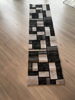 Gray And Black Runner Rug
