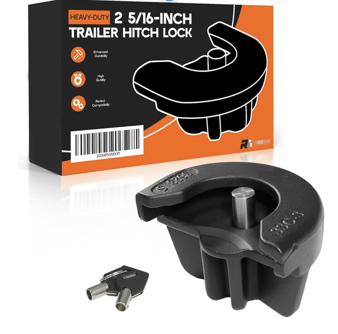 Heavy-Duty 2 5/16-Inch Trailer Hitch Lock, Anti-Theft Coupler Lock for Travel Trailers, Boats, Trucks & RVs – Secure Hitch Lock Fits Select 2 5/16-Inc